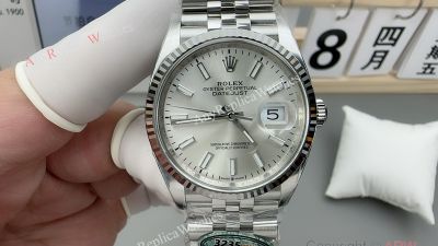 Clean Factory Rolex Datejust 3235 Silver Face Watch 36mm 